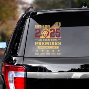 Alternative view of Brisbane Lions Premiers 2025 3D Car Sticker CTK1034