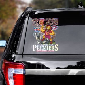 Alternative view of Brisbane Lions Premiers 2025 3D Car Sticker CTK1051