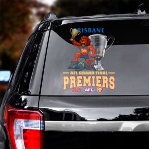 Alternative view of Brisbane Lions Premiers 2025 3D Car Sticker CTK1053