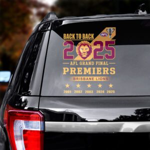 Alternative view of Brisbane Lions Premiers 2025 3D Car Sticker CTK1054