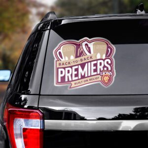 Alternative view of Brisbane Lions Premiers 2025 3D Car Sticker CTK1070