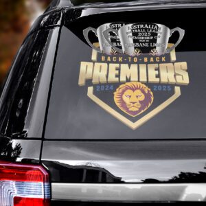 Alternative view of Brisbane Lions Premiers 2025 3D Car Sticker CTK1082