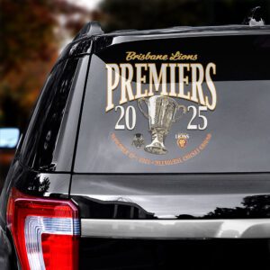 Alternative view of Brisbane Lions Premiers 2025 3D Car Sticker CTK1084