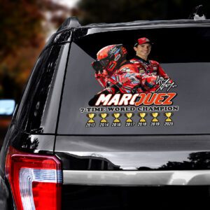 Alternative view of Ducati Lenovo Team x Marc Marquez 2025 World Champion 3D Car Sticker CTK1048