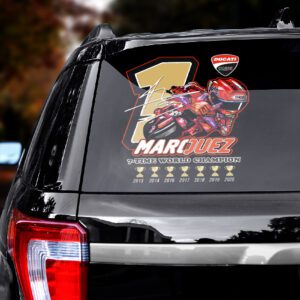 Alternative view of Ducati Lenovo Team x Marc Marquez 2025 World Champion 3D Car Sticker CTK1060