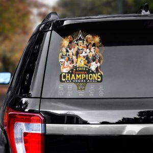 Alternative view of Las Vegas Aces 2025 WNBA Finals Champions 3D Car Sticker CTK1038