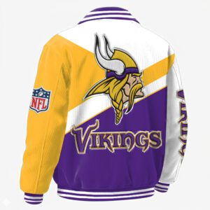 Alternative view of Minnesota Vikings Classic Varsity Bomber Jacket CBB3604