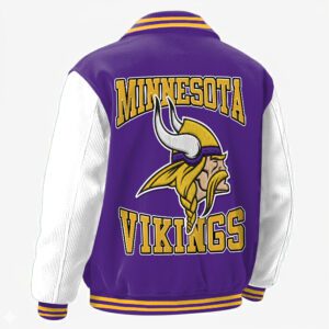 Alternative view of Minnesota Vikings Classic Varsity Bomber Jacket CBB3636