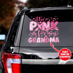 Alternative view of Personalized Breast Cancer Awareness Car Sticker CTK1124