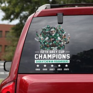 Saskatchewan Roughriders 2025 Grey Cup Champions 3D Car Sticker CTK1027