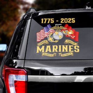 Alternative view of US Marine Corps 250 Years Car Sticker CTK1086