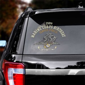 Alternative view of US Marine Corps 250th Birthday Car Sticker CTK1115