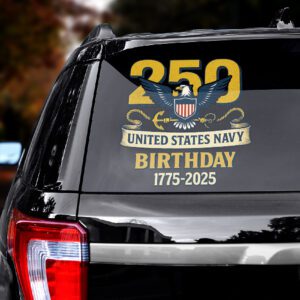Alternative view of US Navy 250 Years Car Sticker CTK1085