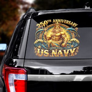 Alternative view of US Navy 250th Anniversary 2025 Car Sticker CTK1100