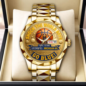 Michigan Wolverines 2026 Men's Basketball National Champions Alloy Luxury Quartz Watch CHMP1035