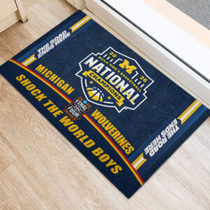 Alternative view of Michigan Wolverines 2026 Men's Basketball National Champions Custom Doormat CHMP1007