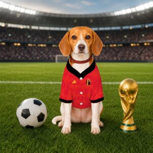Alternative view of Belgium Home Pet Baseball Jersey World Cup 2026 Jersey For Pet