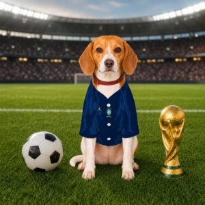 Alternative view of Brazil Away Pet Baseball Jersey World Cup 2026 Jersey For Pet