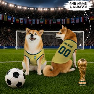 Brazil Home Pet Basketball Style Jersey World Cup Jersey For Pet 2026
