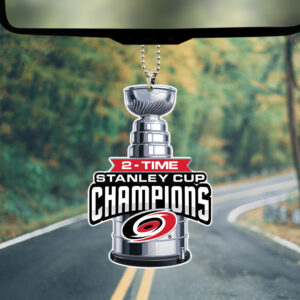Alternative view of Carolina Hurricanes Stanley Cup Champions 2026 Custom shape 2-sided Acrylic Car Ornament  CHAMP202639