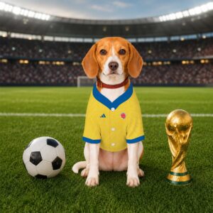 Alternative view of Colombia Home Pet Baseball Jersey World Cup 2026 Jersey For Pet