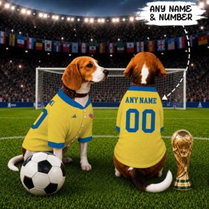 Colombia Home Pet Baseball Jersey World Cup 2026 Jersey For Pet