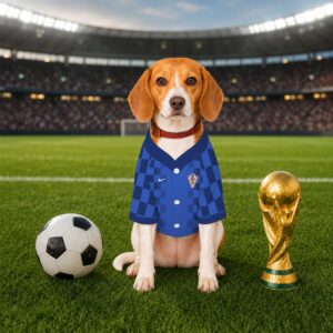 Alternative view of Croatia Away Pet Baseball Jersey World Cup 2026 Jersey For Pet