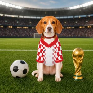Alternative view of Croatia Home Pet Baseball Jersey World Cup 2026 Jersey For Pet
