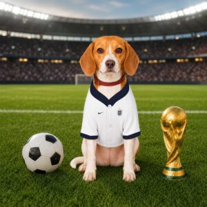 Alternative view of England Home Pet Baseball Jersey World Cup 2026 Jersey For Pet