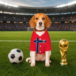 Alternative view of Norway Home Pet Baseball Jersey World Cup 2026 Jersey For Pet