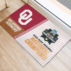 Alternative view of Oklahoma Sooners 2026 NCAA Baseball Men's College World Series Champions Doormat