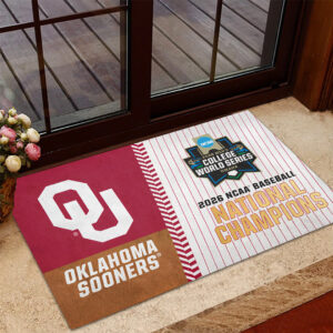 Oklahoma Sooners 2026 NCAA Baseball Men's College World Series Champions Doormat