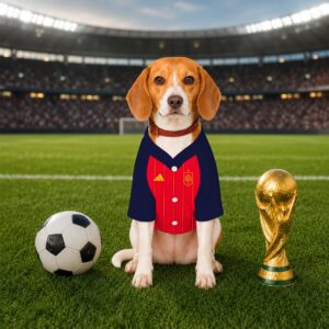 Alternative view of Spain Home Pet Baseball Jersey World Cup 2026 Jersey For Pet