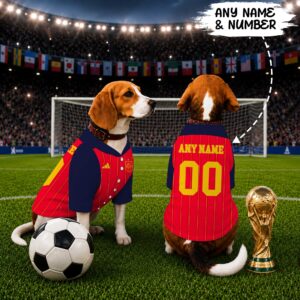 Spain Home Pet Baseball Jersey World Cup 2026 Jersey For Pet