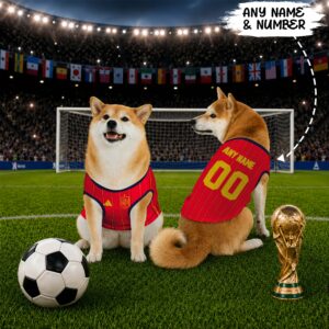 Spain Home Pet Basketball Style Jersey World Cup Jersey For Pet 2026