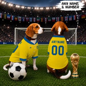 Sweden Home Pet Baseball Jersey World Cup 2026 Jersey For Pet