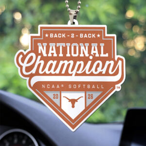 Texas Longhorns NCAA Womens Softball Champions 2026 Custom shape 2-sided Acrylic Car Ornament CHAMP200621