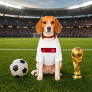 Alternative view of Turkey Away Pet Baseball Jersey World Cup 2026 Jersey For Pet
