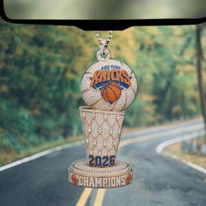 Alternative view of New York Knicks 2026 NBA Finals Champions Custom shape 2-sided Acrylic Car Ornament KTS1068